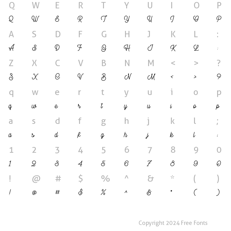 Character Map of Rampage Monoline Regular