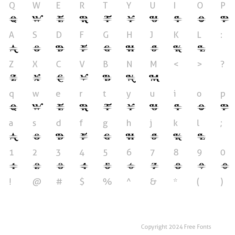 Character Map of Ramsey Monogram Regular