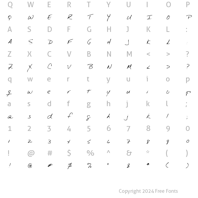 Character Map of RamseysHand Regular