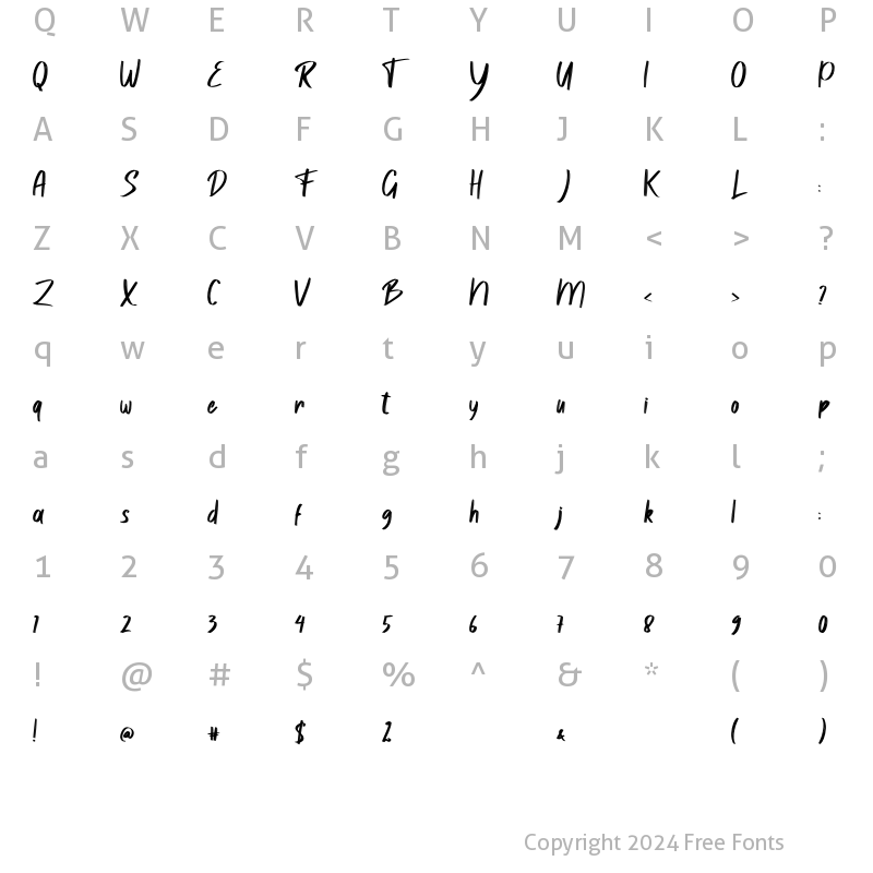 Character Map of Ramsha Regular