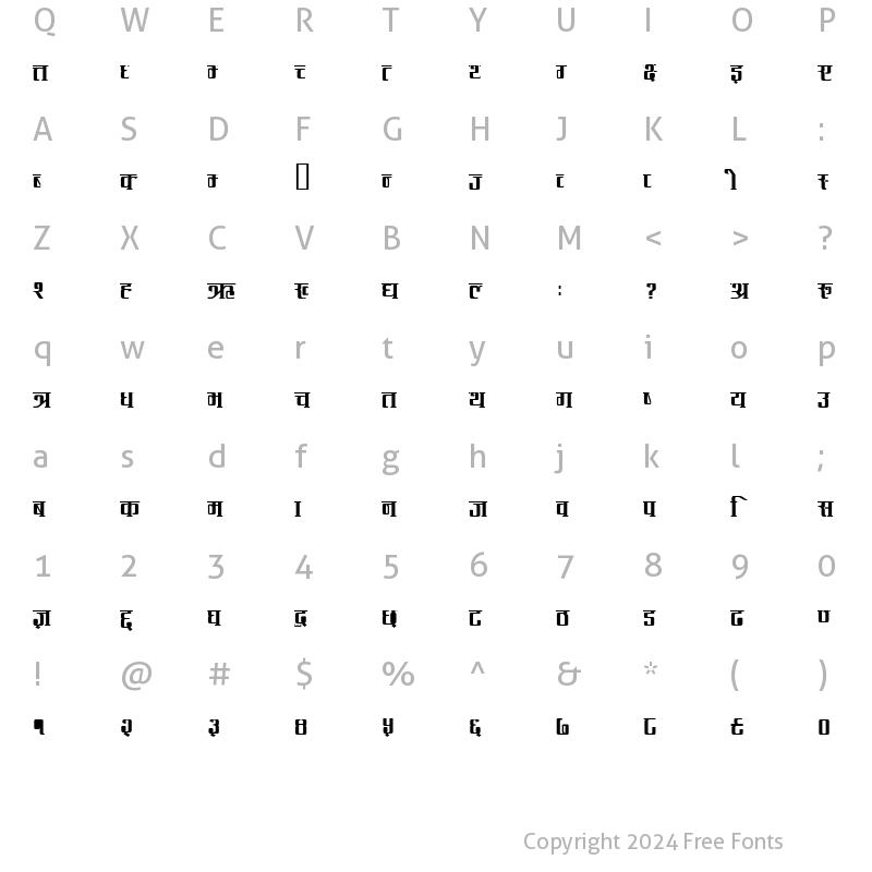 Character Map of Ramsham Regular