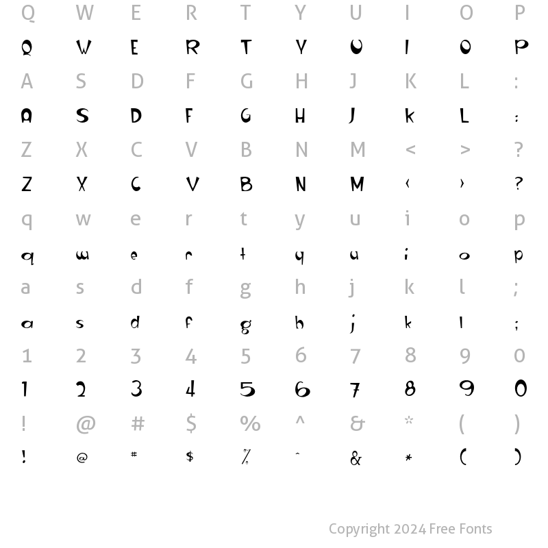 Character Map of RanchoRound 20guage Regular