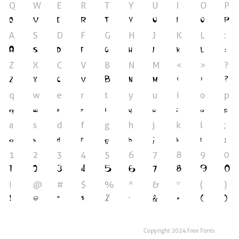 Character Map of RanchoRound20guage Regular