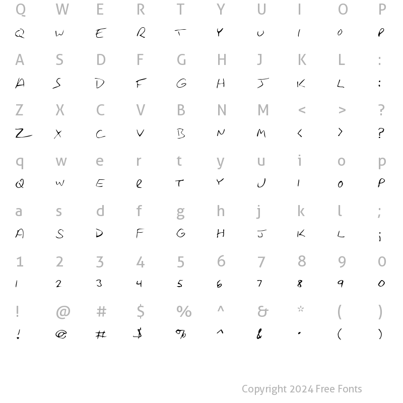 Character Map of Rancourt Small Caps