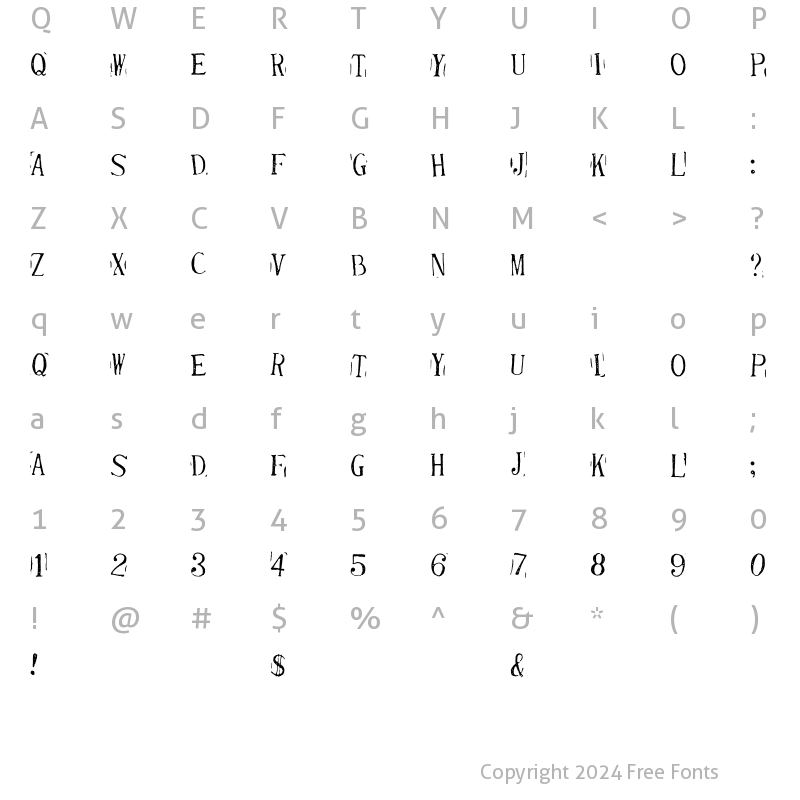 Character Map of Randy Described Eternity Regular