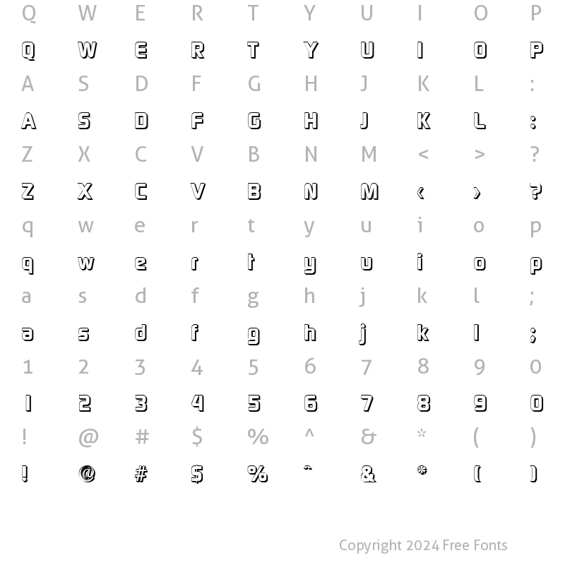 Character Map of RandyBeckerShadow-ExtraBold Regular