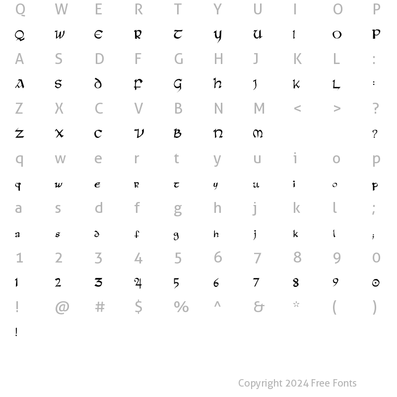 Character Map of Rane Insular Regular