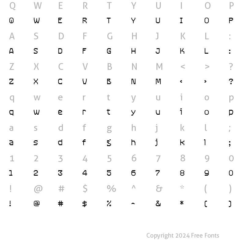 Character Map of RangeMedium Regular