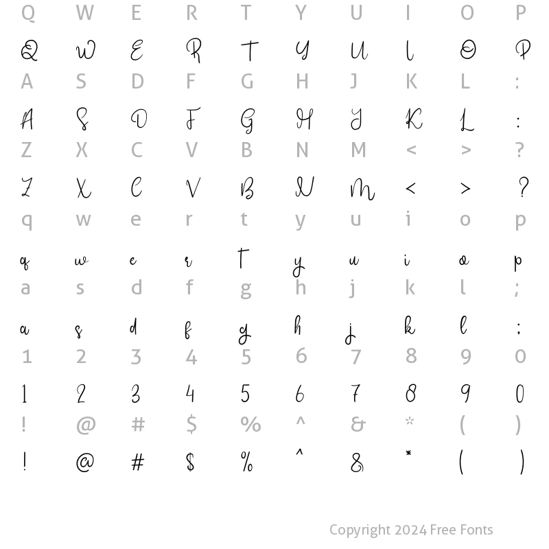 Character Map of Rangkuti Regular