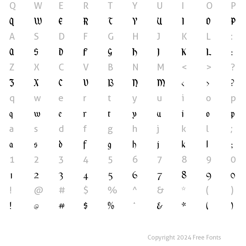 Character Map of Rankensteen Regular