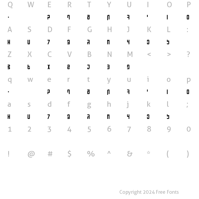 Character Map of Ranmorian Standard beta Regular