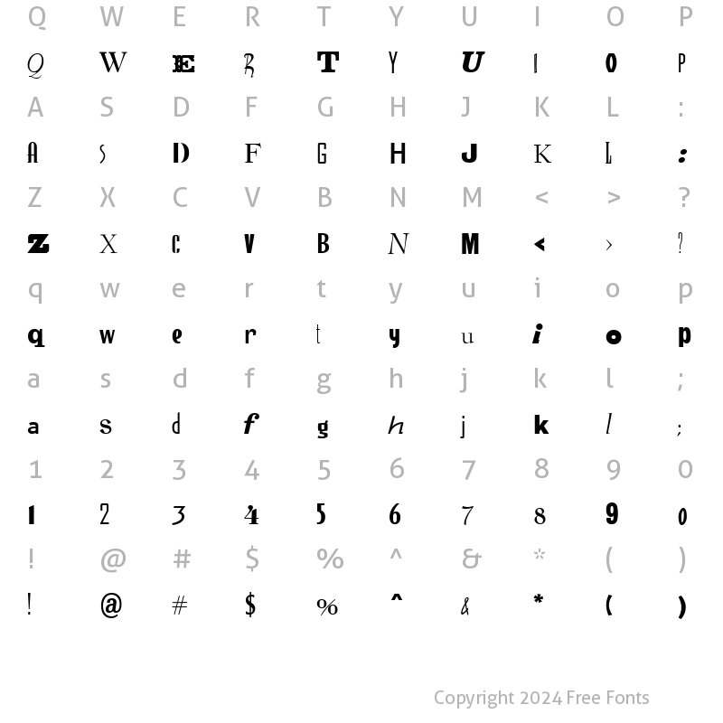 Character Map of Ransom Bold