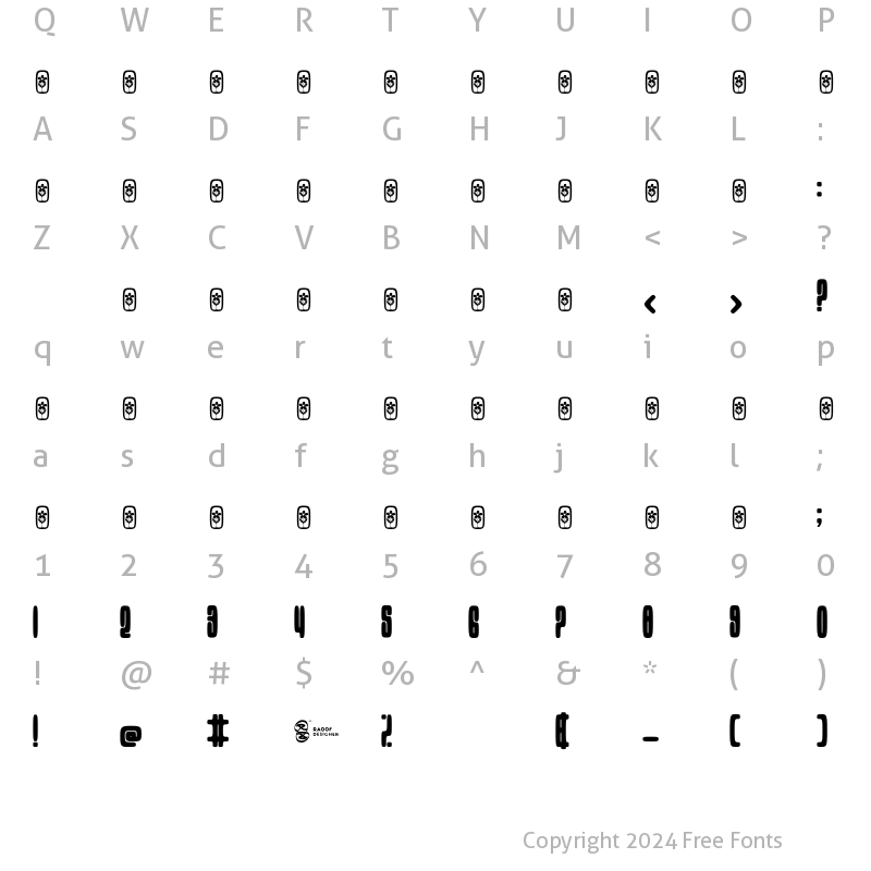 Character Map of RAOOF REAL SMOOTH