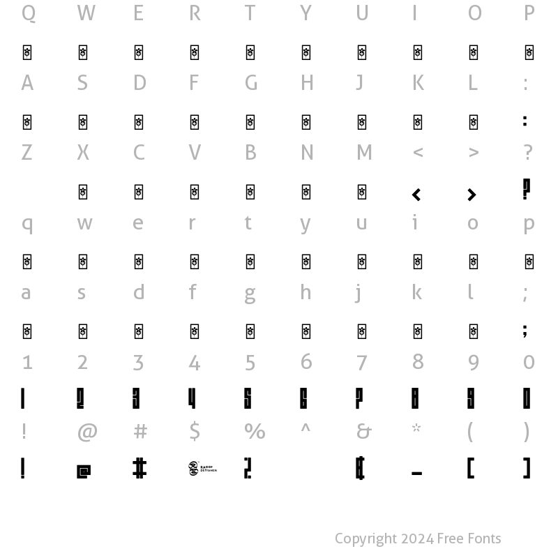 Character Map of RAOOF SLIGHT ROUND