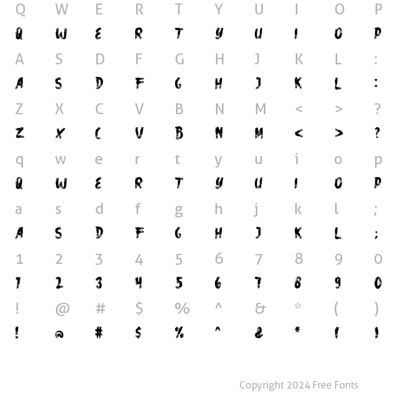 Character Map of Rashean Regular