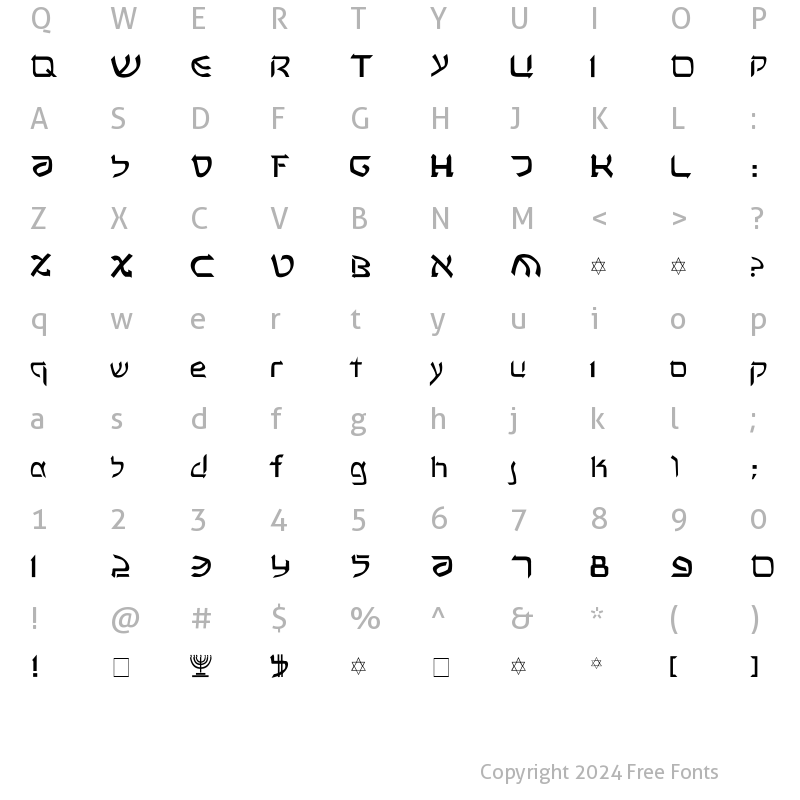 Character Map of Rashela Regular