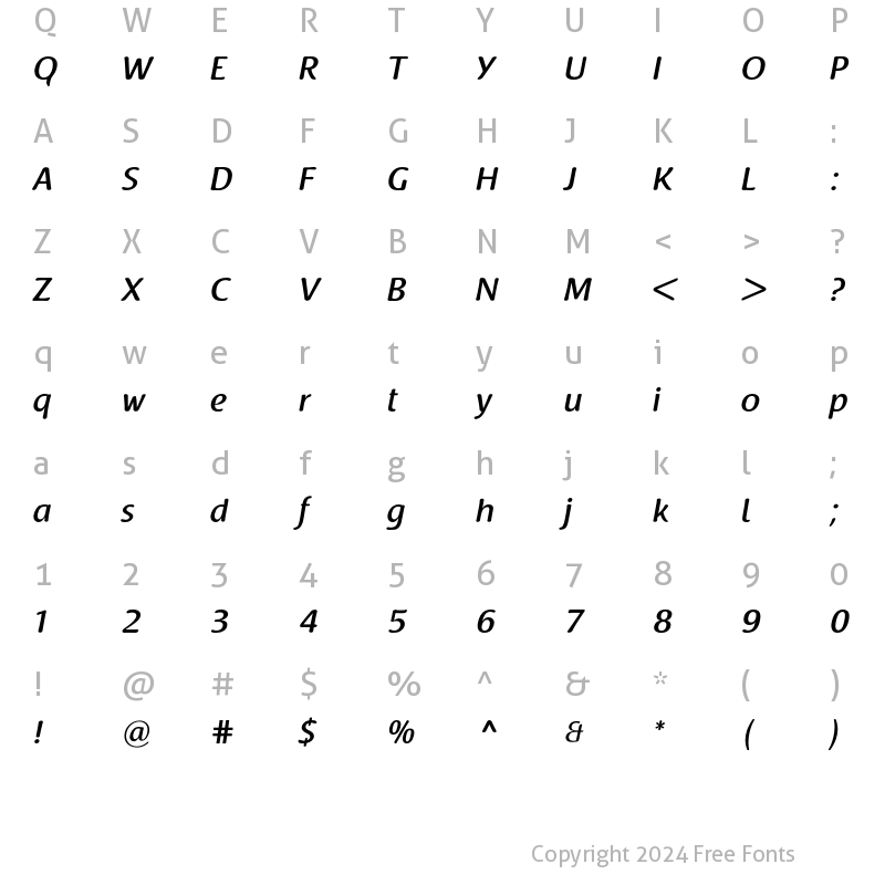 Character Map of Raspoutine Medium Regular