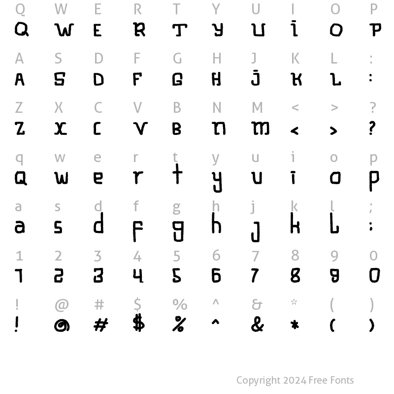 Character Map of Rastamania Rough