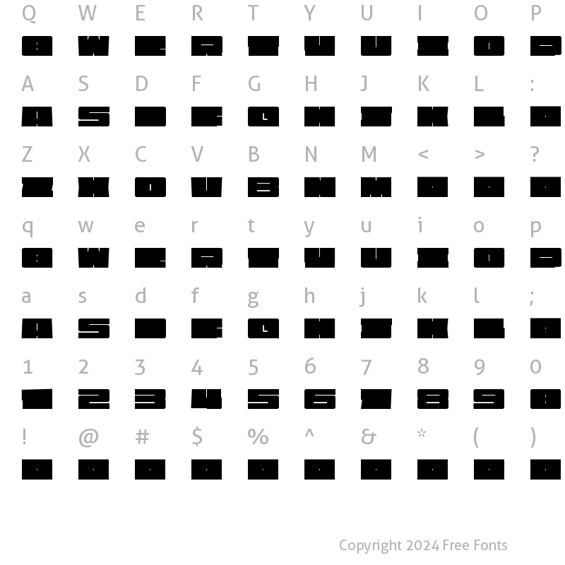 Character Map of Rasterquan Semi Expanded Heavy