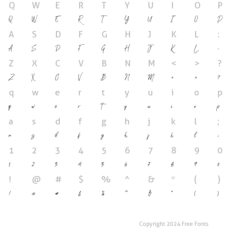 Character Map of Rasthmon Brush Regular