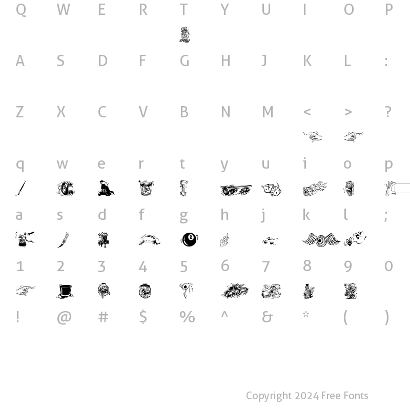 Character Map of Rat Finkbats Regular