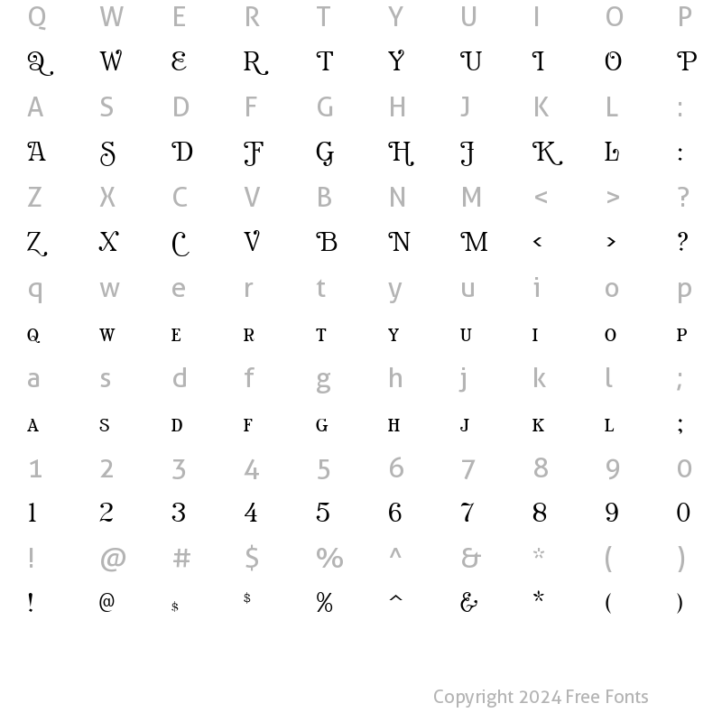 Character Map of RataczakSwash Regular