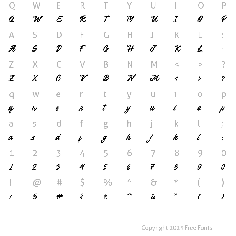 Character Map of Ratcliffer Regular