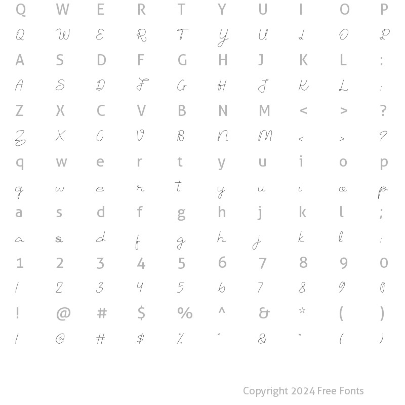 Character Map of Rathu Bilqish Regular