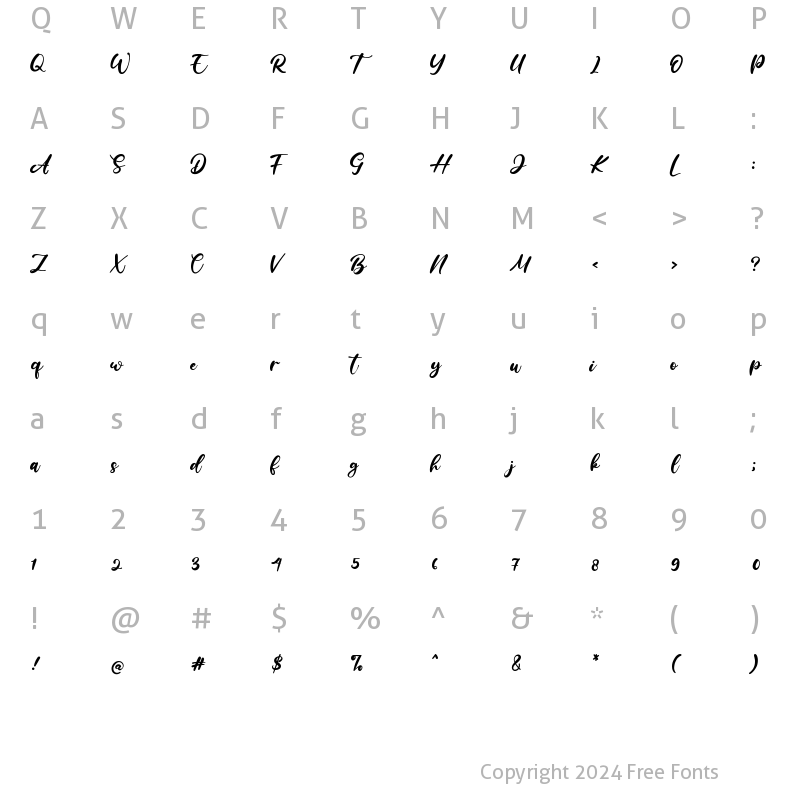 Character Map of Ratih Hyun Regular