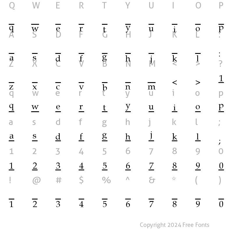 Character Map of Ratio2 Bold