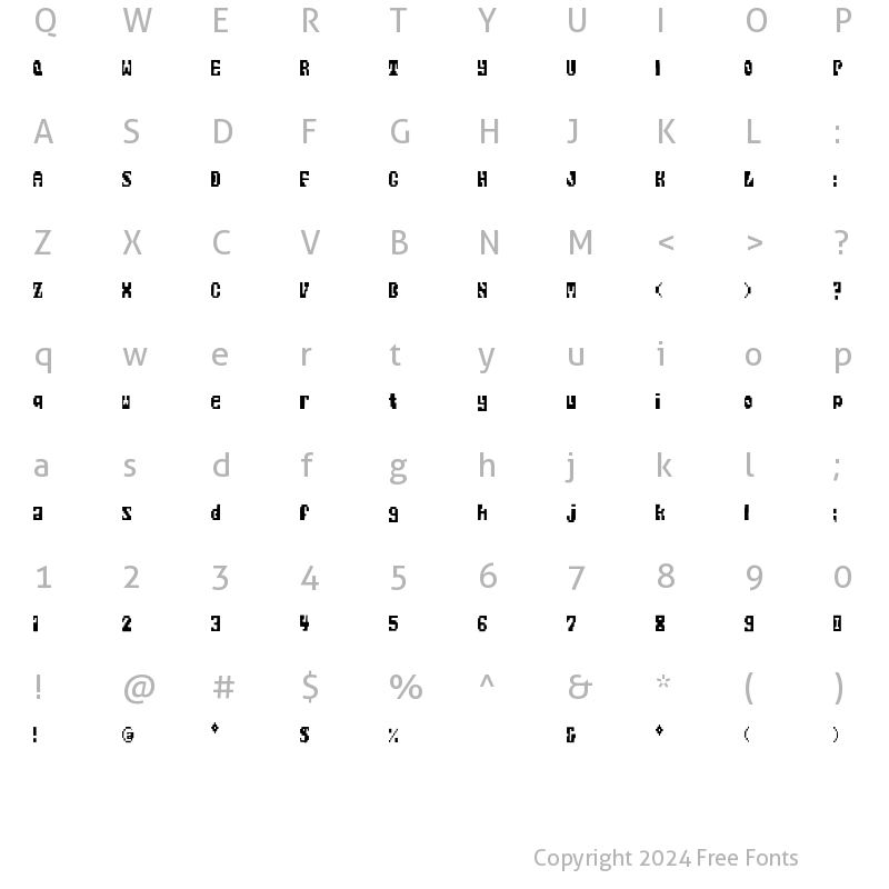 Character Map of RatterBit Regular