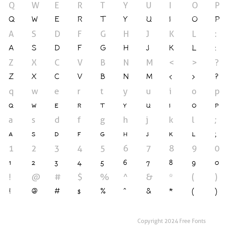 Character Map of Rattlescript-LightCaps Regular