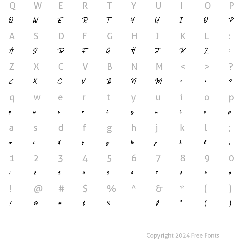 Character Map of Rattman Regular