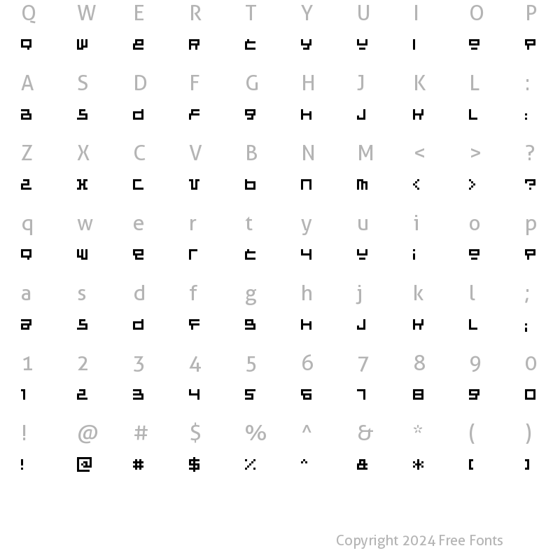 Character Map of Raumsonde Regular