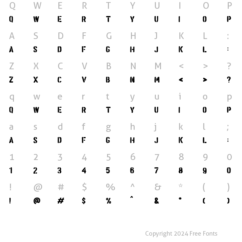 Character Map of Ravager Sans 2