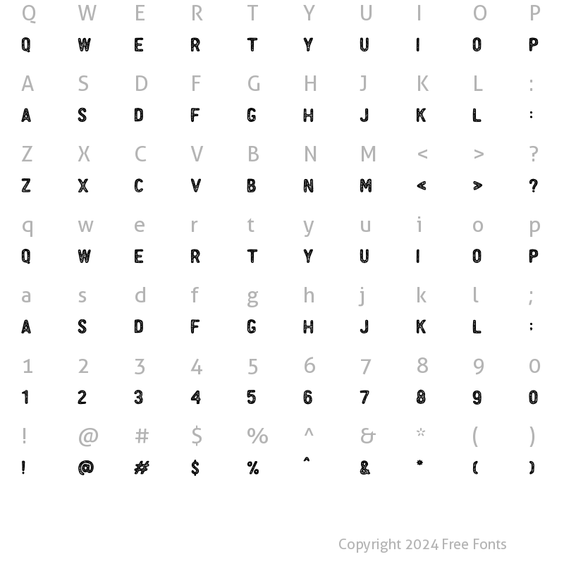 Character Map of Ravager Sans Rough