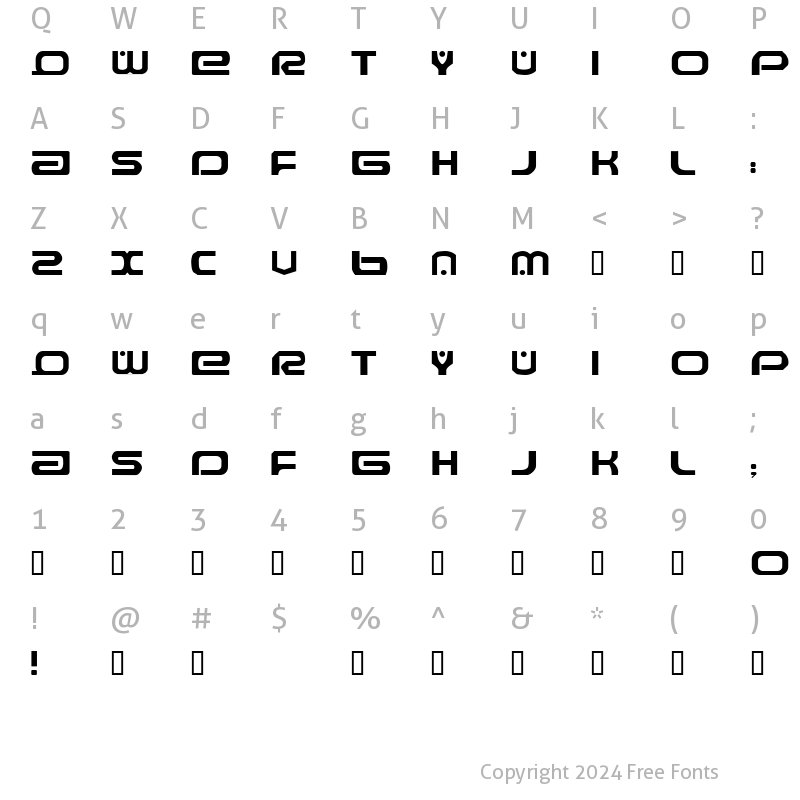 Character Map of Raveflire Regular