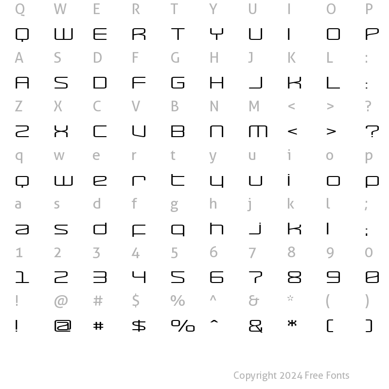 Character Map of RaveParty Wide Regular