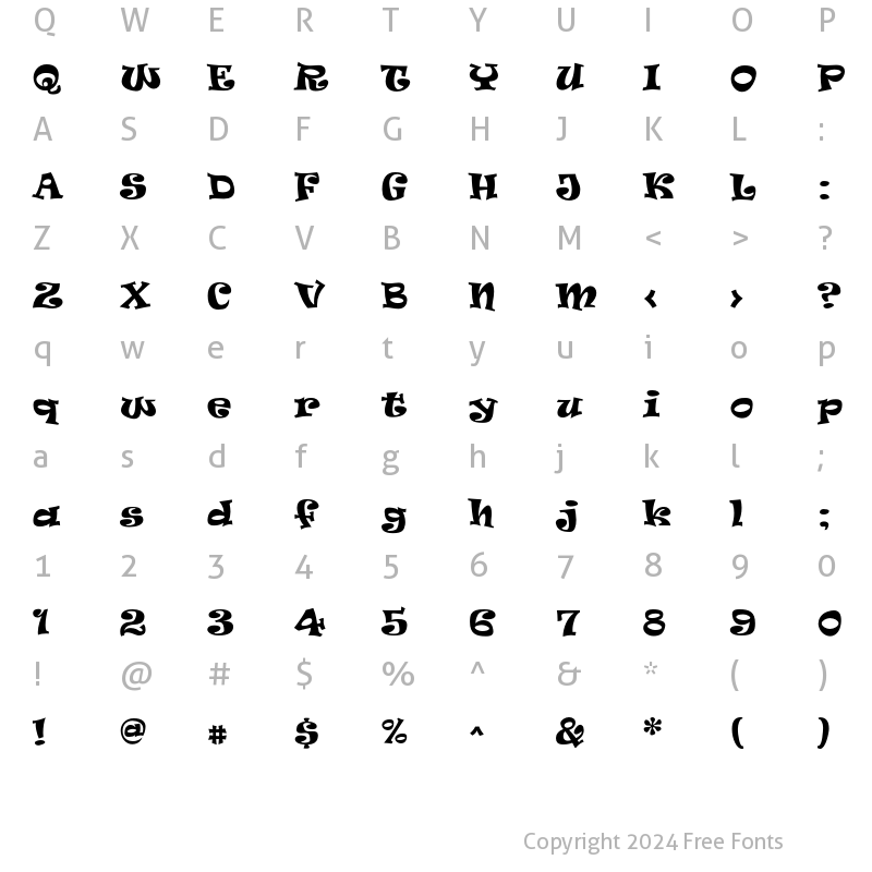 Character Map of Ravie Regular