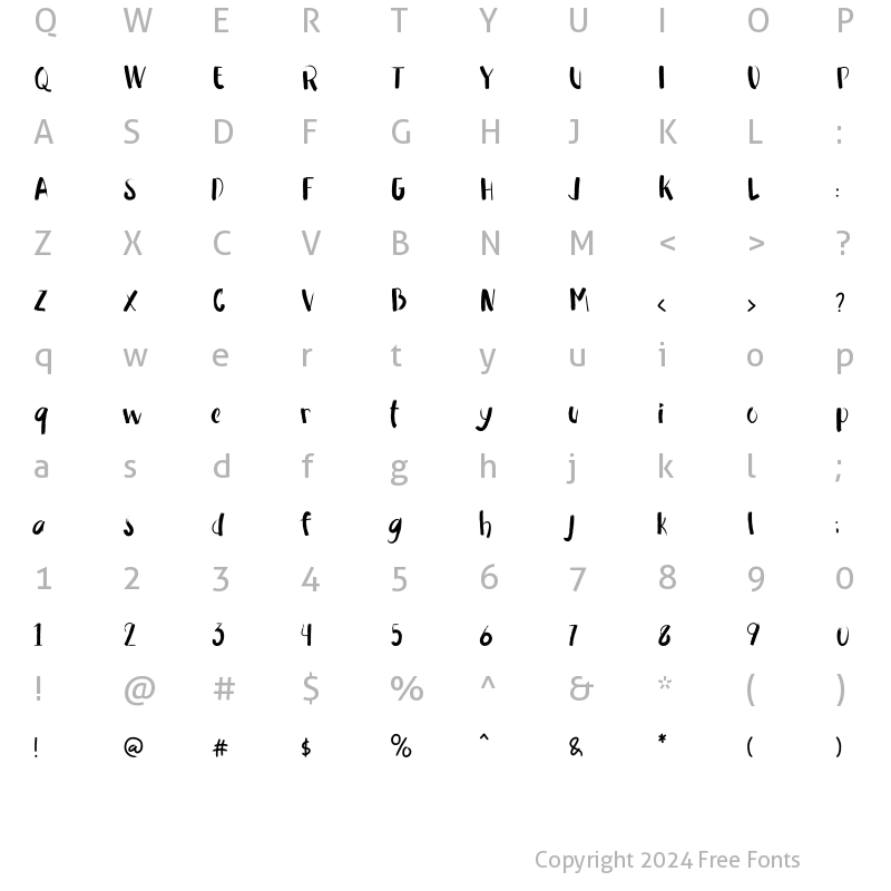 Character Map of Rawmon Regular