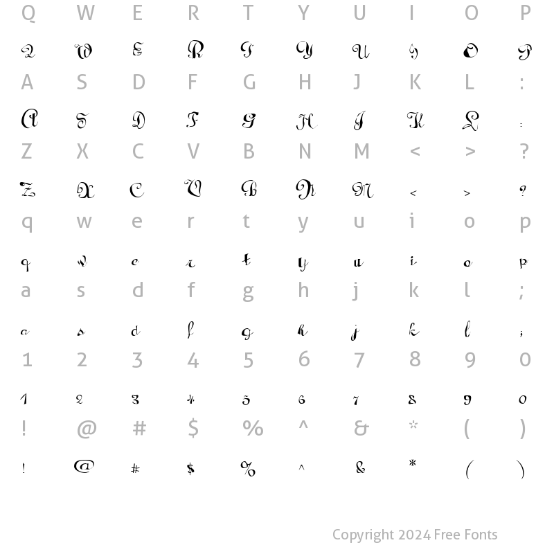 Character Map of Raydiant Medium