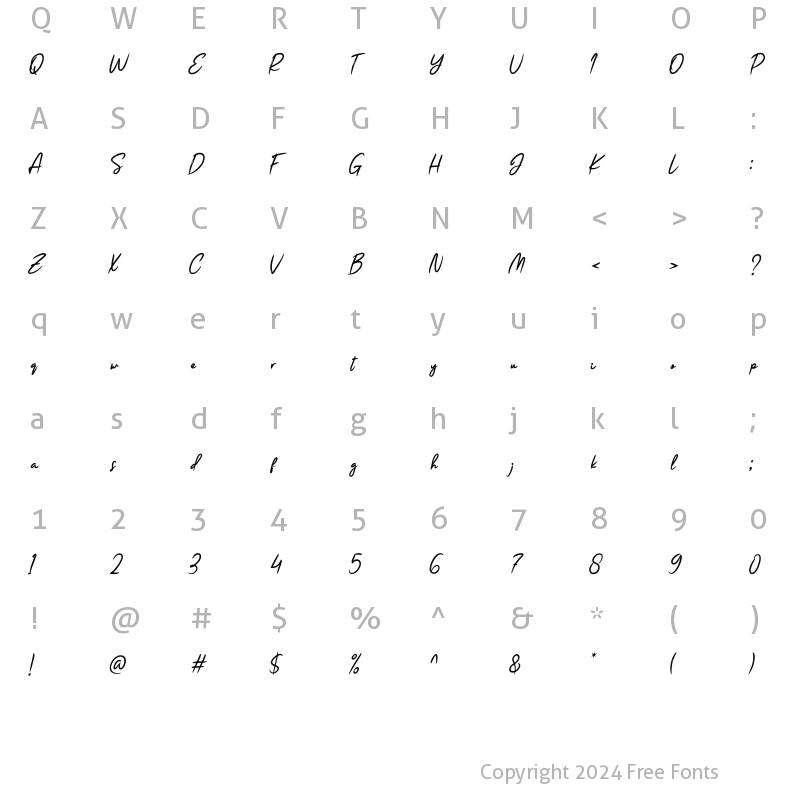 Character Map of Raytu Regular