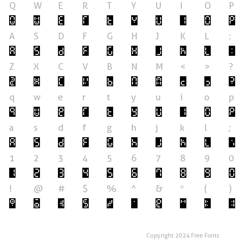 Character Map of Readout OneBack Regular