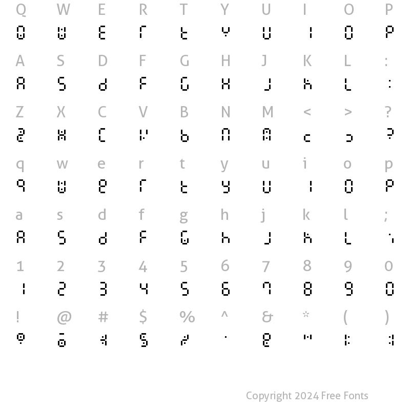 Character Map of Readout OneFront Regular