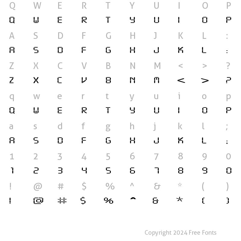 Character Map of ReadoutExtended Regular