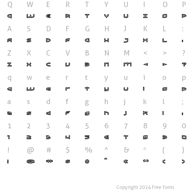 Character Map of ReadOutSuper Medium