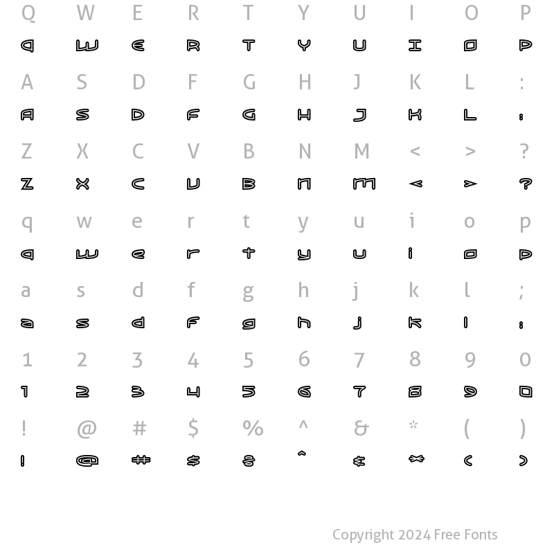 Character Map of ReadOutSuper Regular