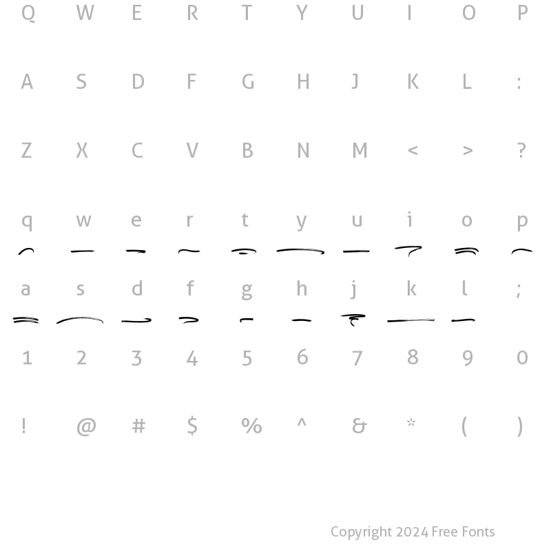 Character Map of ReadySwashes Regular