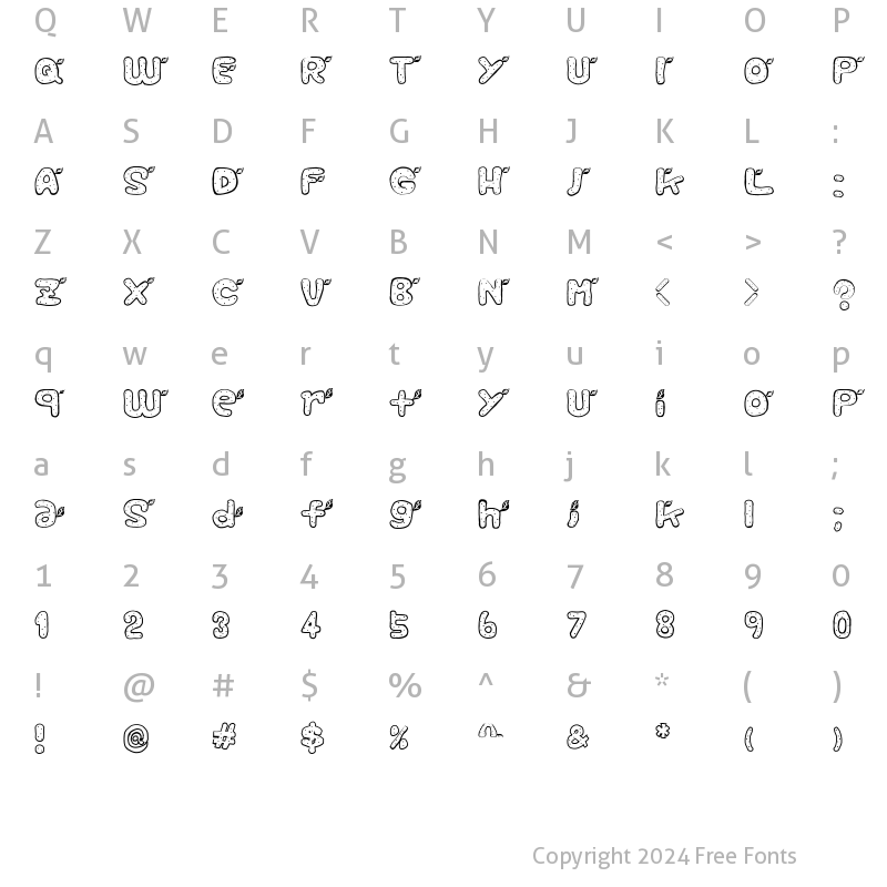 Character Map of ReafFont Regular