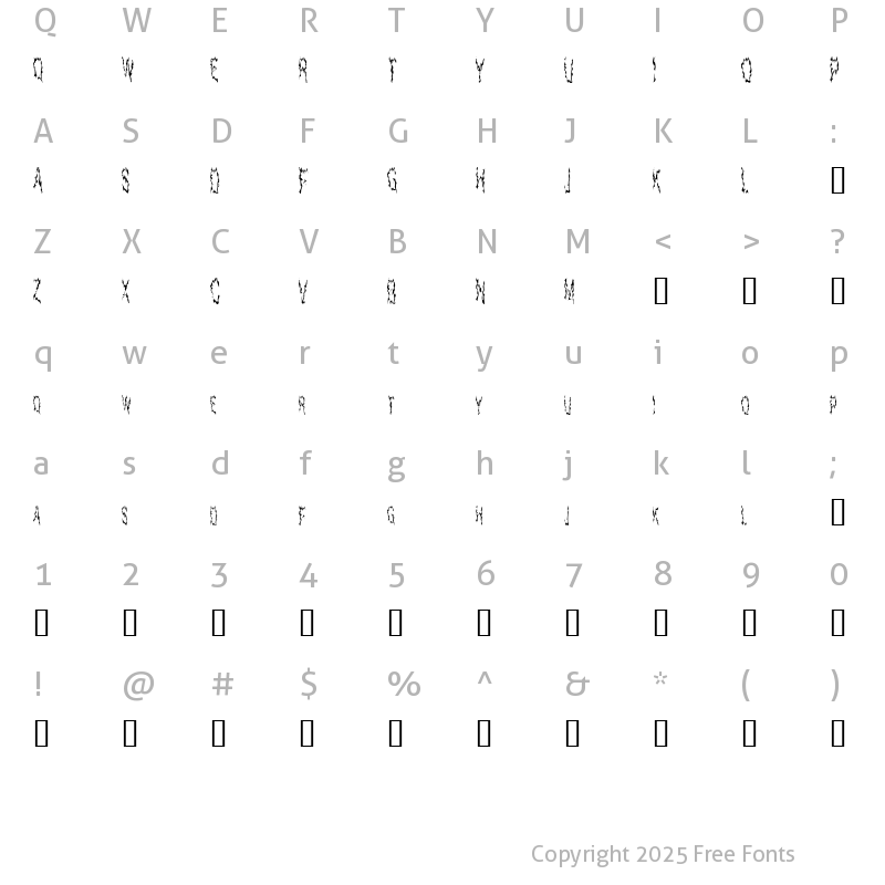 Character Map of Real Horror Show Regular